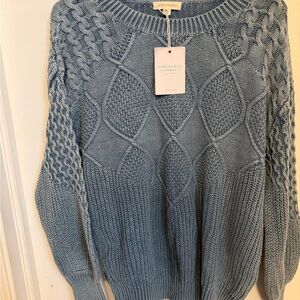 Anatasevich Women's Light Blue Cable Knit Sweater